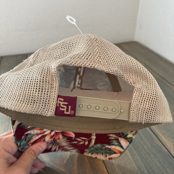 Florida State University Seminoles Floral Print Mesh Back Snapback Cap (C9) - Picture 5 of 9
